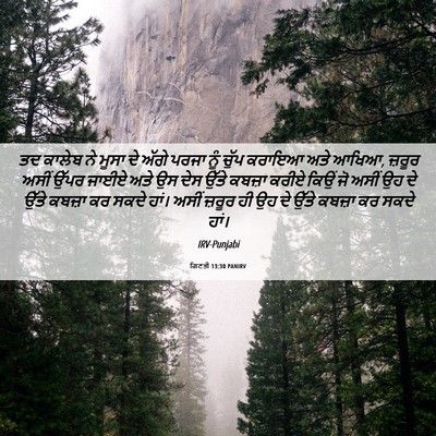 Picture 06 - ਗਿਣਤੀ 13:30 PANIRV - ਤਦ ਕਾਲੇਬ ਨੇ ਮੂਸਾ ਦੇ - Bible Verse Picture