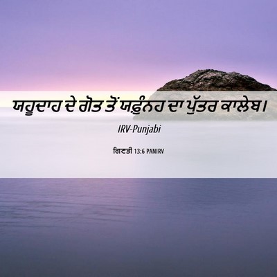 Picture 06 - ਗਿਣਤੀ 13:6 PANIRV - ਯਹੂਦਾਹ ਦੇ ਗੋਤ ਤੋਂ - Bible Verse Picture