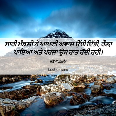 Picture 06 - ਗਿਣਤੀ 14:1 PANIRV - ਸਾਰੀ ਮੰਡਲੀ ਨੇ ਆਪਣੀ - Bible Verse Picture