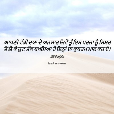 Picture 06 - ਗਿਣਤੀ 14:19 PANIRV - ਆਪਣੀ ਵੱਡੀ ਦਯਾ ਦੇ - Bible Verse Picture