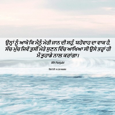 Picture 06 - ਗਿਣਤੀ 14:28 PANIRV - ਉਨ੍ਹਾਂ ਨੂੰ ਆਖੋ ਕਿ - Bible Verse Picture