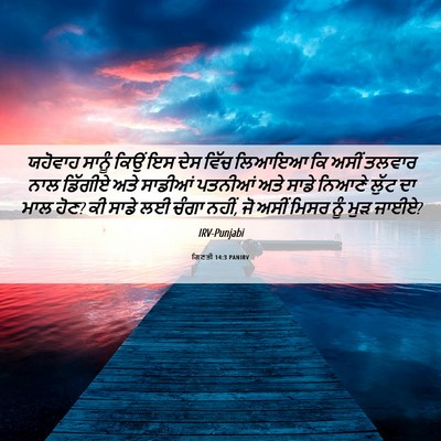 Picture 06 - ਗਿਣਤੀ 14:3 PANIRV - ਯਹੋਵਾਹ ਸਾਨੂੰ ਕਿਉਂ - Bible Verse Picture
