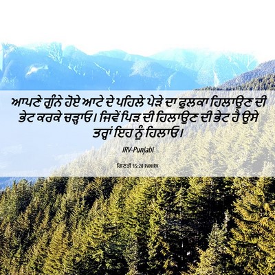 Picture 06 - ਗਿਣਤੀ 15:20 PANIRV - ਆਪਣੇ ਗੁੰਨੇ ਹੋਏ ਆਟੇ - Bible Verse Picture