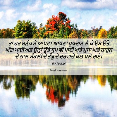 Picture 06 - ਗਿਣਤੀ 16:18 PANIRV - ਤਾਂ ਹਰ ਮਨੁੱਖ ਨੇ - Bible Verse Picture