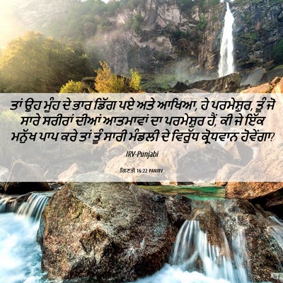 Picture 06 - ਗਿਣਤੀ 16:22 PANIRV - ਤਾਂ ਉਹ ਮੂੰਹ ਦੇ ਭਾਰ - Bible Verse Picture