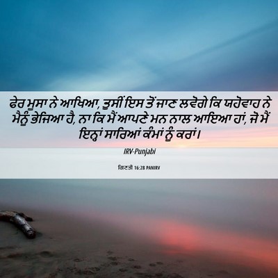 Picture 06 - ਗਿਣਤੀ 16:28 PANIRV - ਫੇਰ ਮੂਸਾ ਨੇ ਆਖਿਆ, - Bible Verse Picture