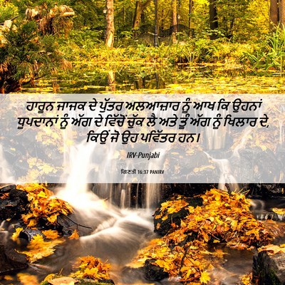 Picture 06 - ਗਿਣਤੀ 16:37 PANIRV - ਹਾਰੂਨ ਜਾਜਕ ਦੇ - Bible Verse Picture