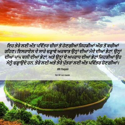 Picture 06 - ਗਿਣਤੀ 18:9 PANIRV - ਇਹ ਤੇਰੇ ਲਈ ਅੱਤ - Bible Verse Picture