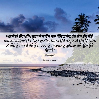 Picture 06 - ਗਿਣਤੀ 19:18 PANIRV - ਅਤੇ ਕੋਈ ਸ਼ੁੱਧ - Bible Verse Picture