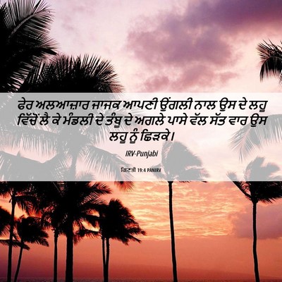 Picture 06 - ਗਿਣਤੀ 19:4 PANIRV - ਫੇਰ ਅਲਆਜ਼ਾਰ ਜਾਜਕ - Bible Verse Picture