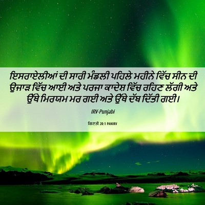 Picture 06 - ਗਿਣਤੀ 20:1 PANIRV - ਇਸਰਾਏਲੀਆਂ ਦੀ ਸਾਰੀ - Bible Verse Picture
