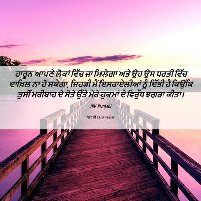 Picture 06 - ਗਿਣਤੀ 20:24 PANIRV - ਹਾਰੂਨ ਆਪਣੇ ਲੋਕਾਂ - Bible Verse Picture