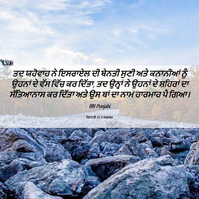 Picture 06 - ਗਿਣਤੀ 21:3 PANIRV - ਤਦ ਯਹੋਵਾਹ ਨੇ - Bible Verse Picture