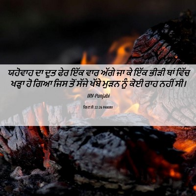 Picture 06 - ਗਿਣਤੀ 22:26 PANIRV - ਯਹੋਵਾਹ ਦਾ ਦੂਤ ਫੇਰ - Bible Verse Picture