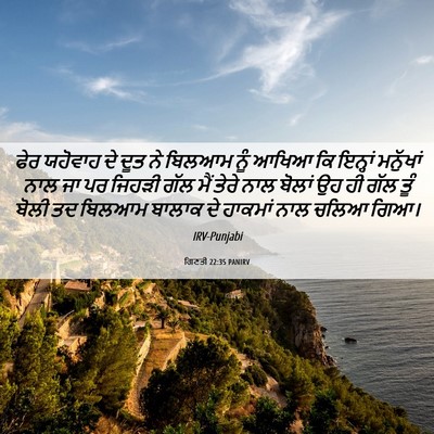 Picture 06 - ਗਿਣਤੀ 22:35 PANIRV - ਫੇਰ ਯਹੋਵਾਹ ਦੇ ਦੂਤ - Bible Verse Picture