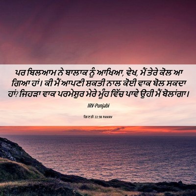 Picture 06 - ਗਿਣਤੀ 22:38 PANIRV - ਪਰ ਬਿਲਆਮ ਨੇ ਬਾਲਾਕ - Bible Verse Picture
