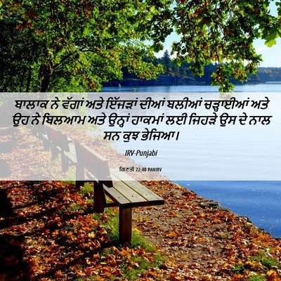 Picture 06 - ਗਿਣਤੀ 22:40 PANIRV - ਬਾਲਾਕ ਨੇ ਵੱਗਾਂ ਅਤੇ - Bible Verse Picture