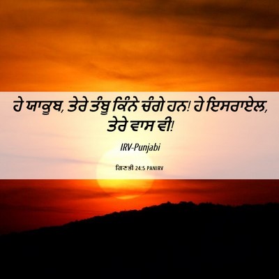 Picture 06 - ਗਿਣਤੀ 24:5 PANIRV - ਹੇ ਯਾਕੂਬ, ਤੇਰੇ ਤੰਬੂ - Bible Verse Picture