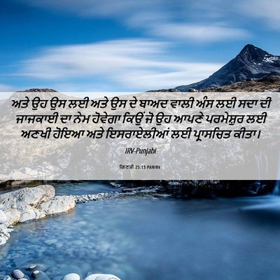 Picture 06 - ਗਿਣਤੀ 25:13 PANIRV - ਅਤੇ ਉਹ ਉਸ ਲਈ ਅਤੇ ਉਸ - Bible Verse Picture