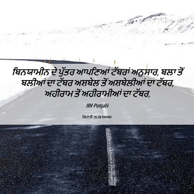 Picture 06 - ਗਿਣਤੀ 26:38 PANIRV - ਬਿਨਯਾਮੀਨ ਦੇ ਪੁੱਤਰ - Bible Verse Picture