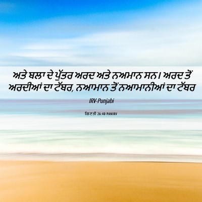 Picture 06 - ਗਿਣਤੀ 26:40 PANIRV - ਅਤੇ ਬਲਾ ਦੇ ਪੁੱਤਰ - Bible Verse Picture