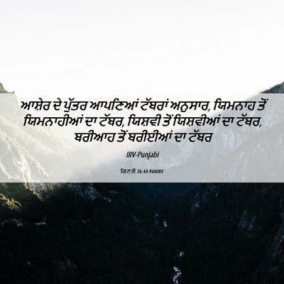 Picture 06 - ਗਿਣਤੀ 26:44 PANIRV - ਆਸ਼ੇਰ ਦੇ ਪੁੱਤਰ - Bible Verse Picture