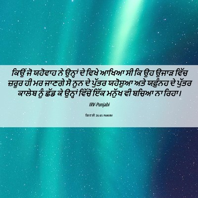 Picture 06 - ਗਿਣਤੀ 26:65 PANIRV - ਕਿਉਂ ਜੋ ਯਹੋਵਾਹ ਨੇ - Bible Verse Picture