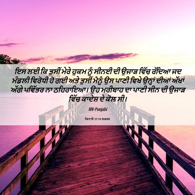 Picture 06 - ਗਿਣਤੀ 27:14 PANIRV - ਇਸ ਲਈ ਕਿ ਤੁਸੀਂ ਮੇਰੇ - Bible Verse Picture