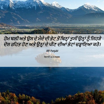 Picture 06 - ਗਿਣਤੀ 28:31 PANIRV - ਹੋਮ ਬਲੀ ਅਤੇ ਉਸ ਦੇ - Bible Verse Picture