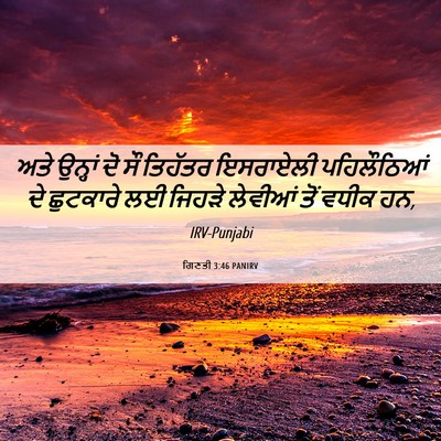 Picture 06 - ਗਿਣਤੀ 3:46 PANIRV - ਅਤੇ ਉਨ੍ਹਾਂ ਦੋ ਸੌ - Bible Verse Picture