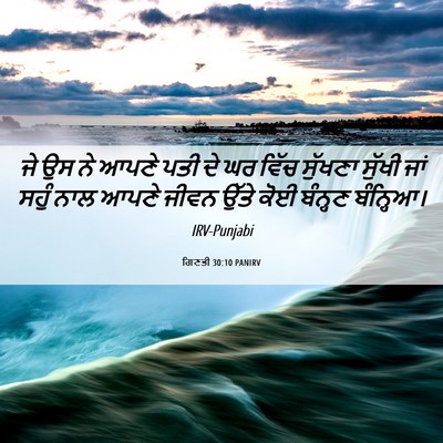 Picture 06 - ਗਿਣਤੀ 30:10 PANIRV - ਜੇ ਉਸ ਨੇ ਆਪਣੇ ਪਤੀ - Bible Verse Picture
