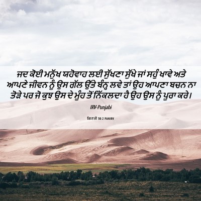 Picture 06 - ਗਿਣਤੀ 30:2 PANIRV - ਜਦ ਕੋਈ ਮਨੁੱਖ - Bible Verse Picture
