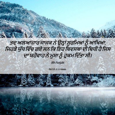 Picture 06 - ਗਿਣਤੀ 31:21 PANIRV - ਤਦ ਅਲਆਜ਼ਾਰ ਜਾਜਕ ਨੇ - Bible Verse Picture