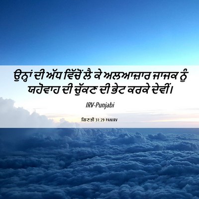 Picture 06 - ਗਿਣਤੀ 31:29 PANIRV - ਉਨ੍ਹਾਂ ਦੀ ਅੱਧ - Bible Verse Picture