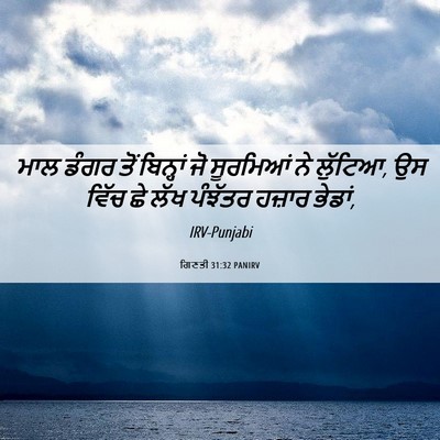 Picture 06 - ਗਿਣਤੀ 31:32 PANIRV - ਮਾਲ ਡੰਗਰ ਤੋਂ - Bible Verse Picture