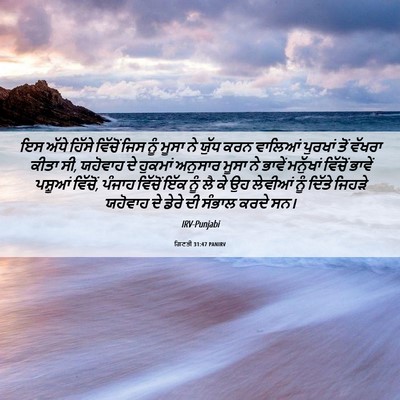 Picture 06 - ਗਿਣਤੀ 31:47 PANIRV - ਇਸ ਅੱਧੇ ਹਿੱਸੇ - Bible Verse Picture