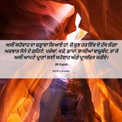 Picture 06 - ਗਿਣਤੀ 31:50 PANIRV - ਅਸੀਂ ਯਹੋਵਾਹ ਦਾ - Bible Verse Picture