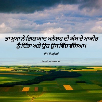 Picture 06 - ਗਿਣਤੀ 32:40 PANIRV - ਤਾਂ ਮੂਸਾ ਨੇ ਗਿਲਆਦ - Bible Verse Picture