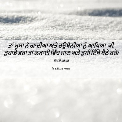 Picture 06 - ਗਿਣਤੀ 32:6 PANIRV - ਤਾਂ ਮੂਸਾ ਨੇ ਗਾਦੀਆਂ - Bible Verse Picture