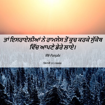 Picture 06 - ਗਿਣਤੀ 33:5 PANIRV - ਤਾਂ ਇਸਰਾਏਲੀਆਂ ਨੇ - Bible Verse Picture