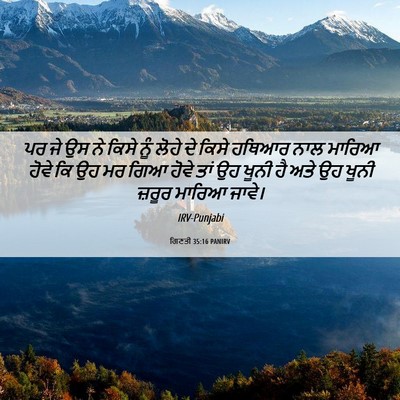 Picture 06 - ਗਿਣਤੀ 35:16 PANIRV - ਪਰ ਜੇ ਉਸ ਨੇ ਕਿਸੇ - Bible Verse Picture