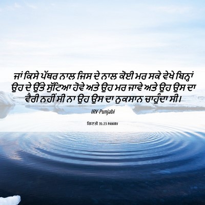 Picture 06 - ਗਿਣਤੀ 35:23 PANIRV - ਜਾਂ ਕਿਸੇ ਪੱਥਰ ਨਾਲ - Bible Verse Picture