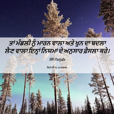 Picture 06 - ਗਿਣਤੀ 35:24 PANIRV - ਤਾਂ ਮੰਡਲੀ ਨੂੰ ਮਾਰਨ - Bible Verse Picture