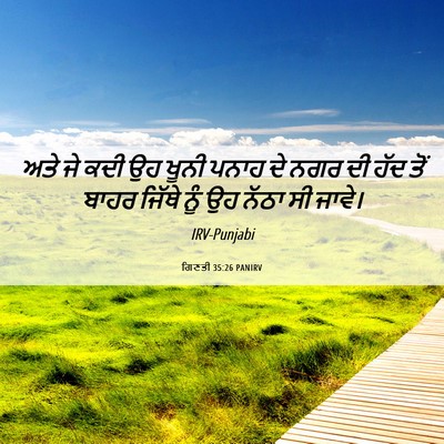 Picture 06 - ਗਿਣਤੀ 35:26 PANIRV - ਅਤੇ ਜੇ ਕਦੀ ਉਹ ਖੂਨੀ - Bible Verse Picture