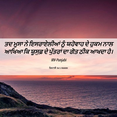 Picture 06 - ਗਿਣਤੀ 36:5 PANIRV - ਤਦ ਮੂਸਾ ਨੇ - Bible Verse Picture