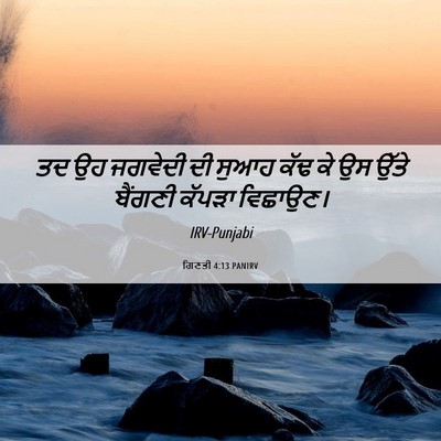 Picture 06 - ਗਿਣਤੀ 4:13 PANIRV - ਤਦ ਉਹ ਜਗਵੇਦੀ ਦੀ - Bible Verse Picture