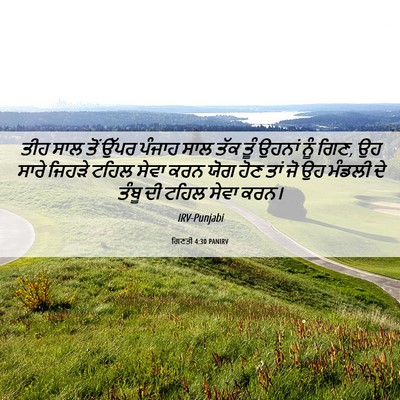 Picture 06 - ਗਿਣਤੀ 4:30 PANIRV - ਤੀਹ ਸਾਲ ਤੋਂ ਉੱਪਰ - Bible Verse Picture