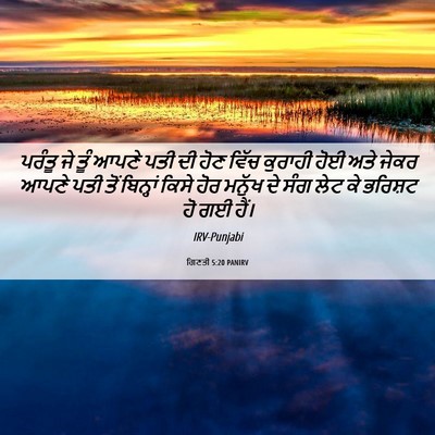Picture 06 - ਗਿਣਤੀ 5:20 PANIRV - ਪਰੰਤੂ ਜੇ ਤੂੰ ਆਪਣੇ - Bible Verse Picture