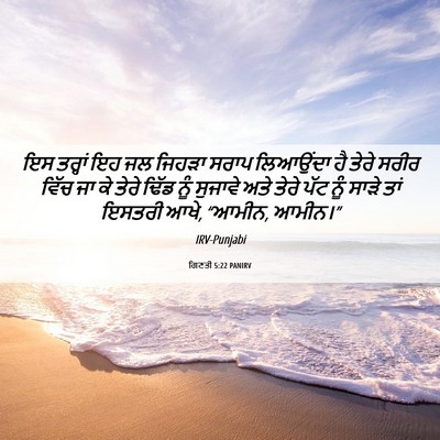 Picture 06 - ਗਿਣਤੀ 5:22 PANIRV - ਇਸ ਤਰ੍ਹਾਂ ਇਹ ਜਲ - Bible Verse Picture