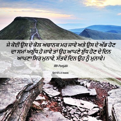 Picture 06 - ਗਿਣਤੀ 6:9 PANIRV - ਜੇ ਕੋਈ ਉਸ ਦੇ ਕੋਲ - Bible Verse Picture